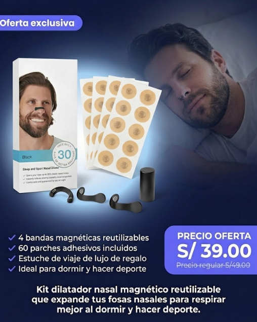 Tiras Nasales Magnéticas Para Respirar Mejor Set X60 Parches – Anti Ronquido, Unisex