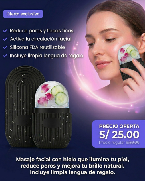 Rodillo Facial De Hielo Molde De Silicona + Limpiador De Lengua