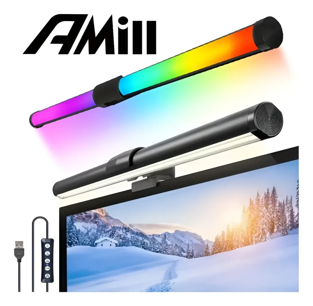 Lampara Para Monitor Rgb Barra Led Negro Rgb