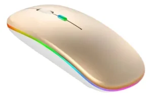 Mouse Inalámbrico RGB Recargable Bluetooth 5.2 – Silencioso, Óptico, Para PC y Mac