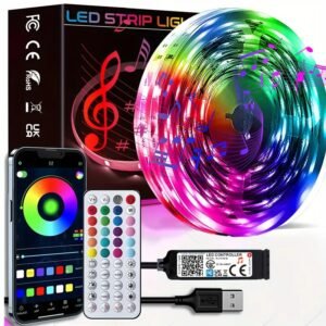 Cinta LED RGB 30 Metros con Control y App Luces Multicolor