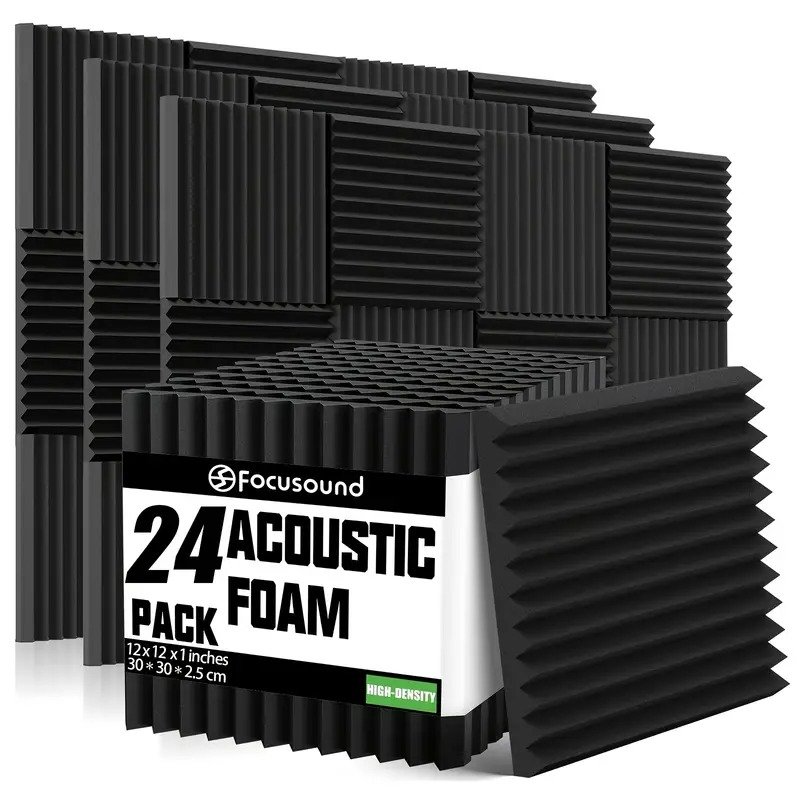 Panel Acústico Pack X24 De Alta Densidad Negro