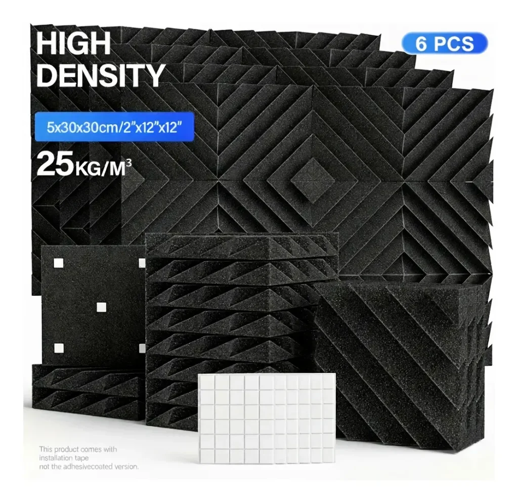 Panel Acústico Alta Densidad 3D Modelo Rombo Pack x6 Unidades
