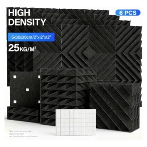 Panel Acústico Alta Densidad 3D Modelo Rombo Pack x6 Unidades