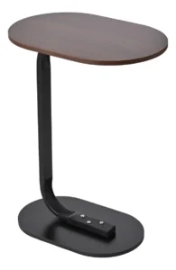 Mesa Auxiliar Lateral Minimalista Ovalada Moderna Para Sala Dormitorio