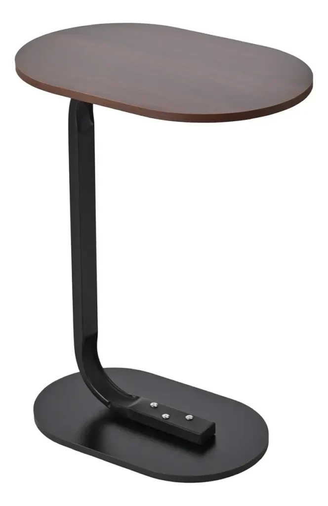Mesa Auxiliar Lateral Minimalista Ovalada Moderna Para Sala Dormitorio