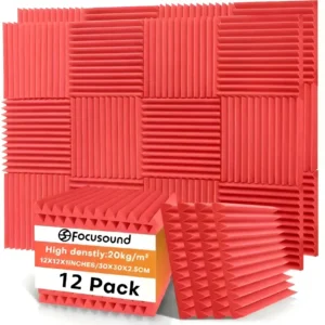 Panel Acústico Rojo Pack X12 De Alta Densidad
