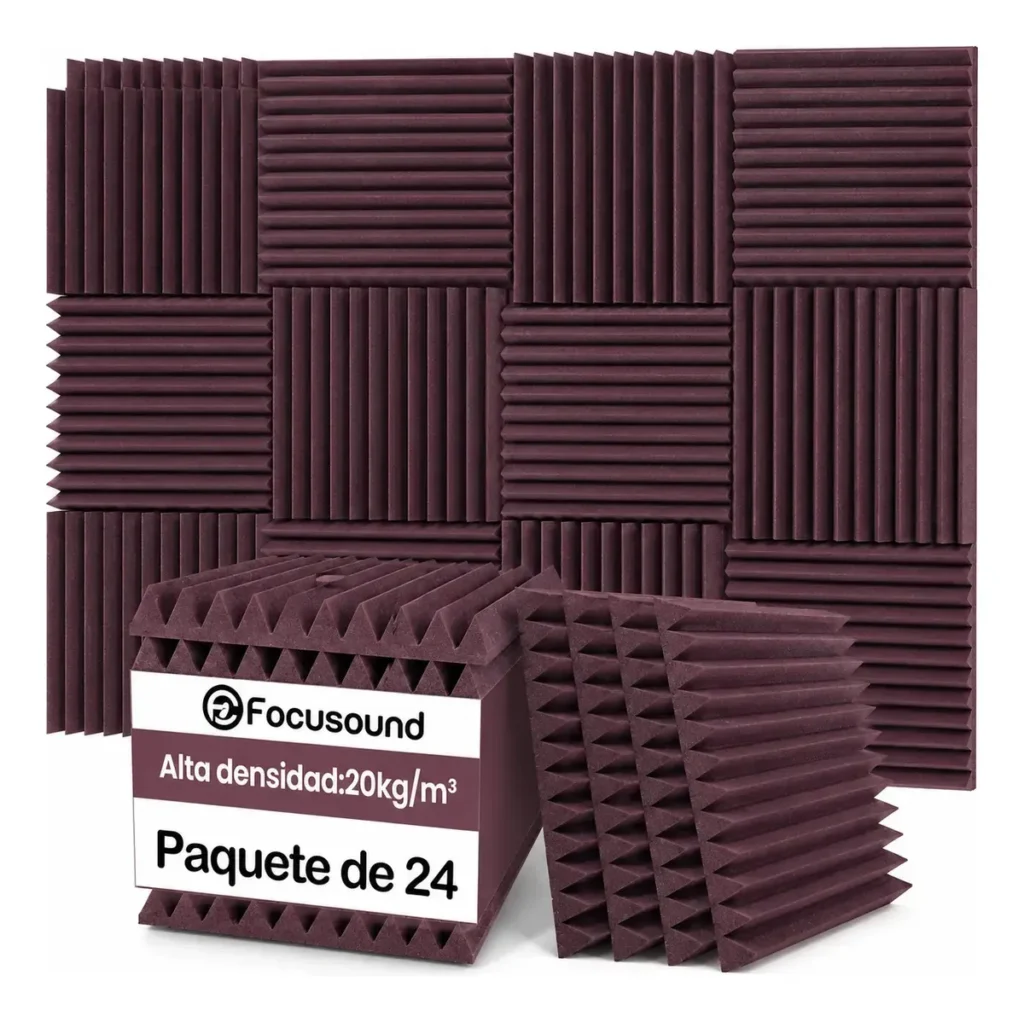Panel Acústico Borgoña 30x30 Pack x24 Alta Densidad