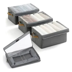Organizador Plegable De Ropa Con Varillas Pack X4 Ventana Transparente