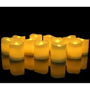 12 Velas LED Decorativas Luz Cálida Realista Con Pilas Incluidas