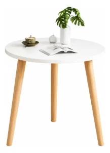Mesa Circular Nórdica Multifuncional Moderna Blanca 55x40x40 Cm
