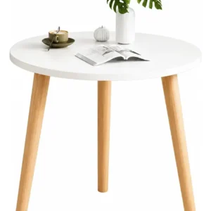Mesa Circular Nórdica Multifuncional Moderna Blanca 55x40x40 Cm