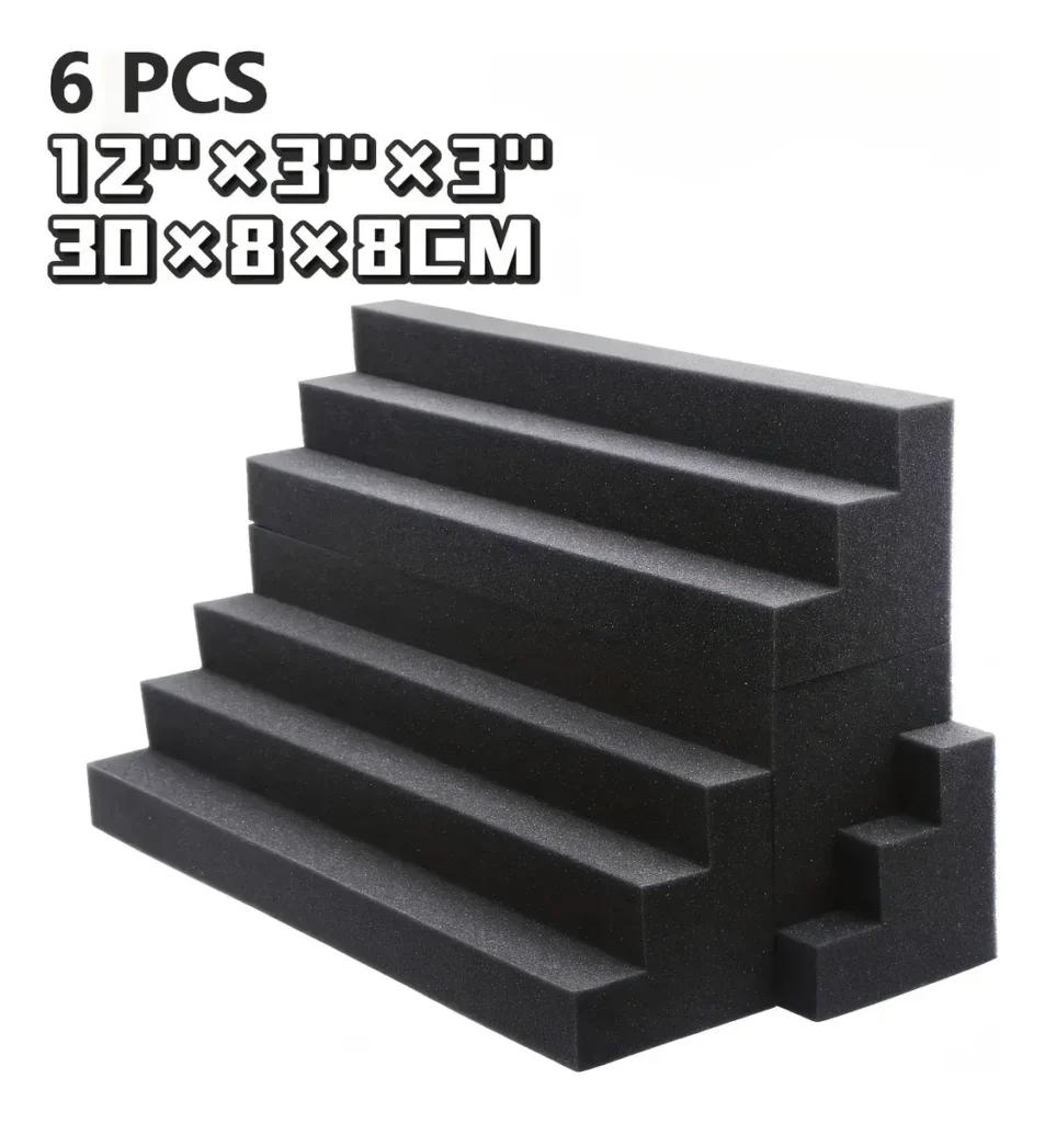Espuma Acústica Trapezoide Alta Densidad Pack x6