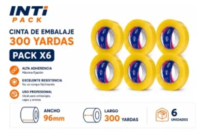 Cinta De Embalaje Transparente 300 Yardas Pack X6 Alta Resistencia