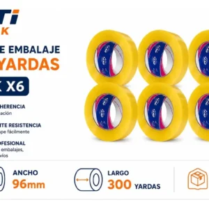 Cinta De Embalaje Transparente 300 Yardas Pack X6 Alta Resistencia