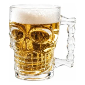 Vaso Cervecero Calavera 500ml Pack X4 Unidades Vidrio Resistente