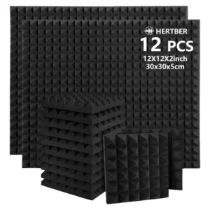 Panel Acústico Piramidal X12 Alta Densidad 5cm Negro