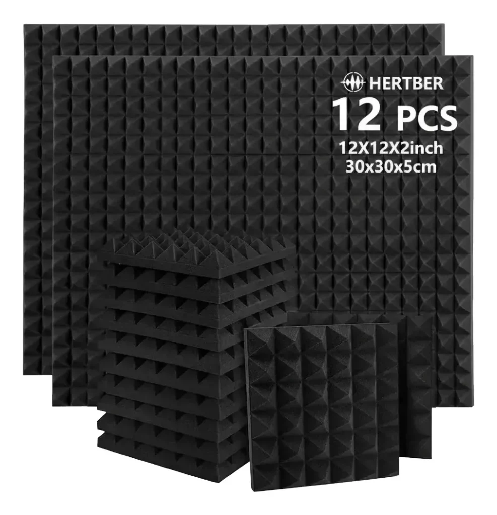 Panel Acústico Piramidal X12 Alta Densidad 5cm Negro