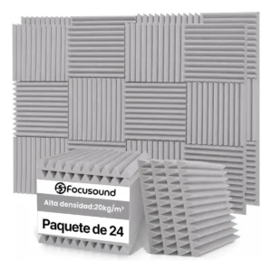 Panel Acústico Gris 30x30 Pack x24 Alta Densidad