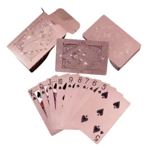 Cartas Poker Oro Rosa Impermeables Premium Baraja 54 Cartas