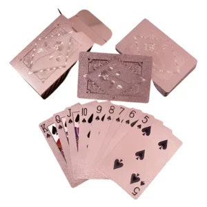 Cartas Poker Oro Rosa Impermeables Premium Baraja 54 Cartas