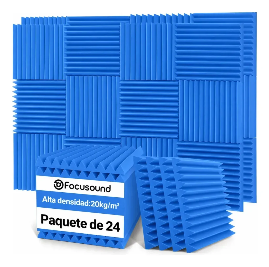 Panel Acústico Azul 30x30 Pack x24 Alta Densidad