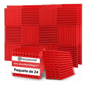 Panel Acústico Rojo 30x30 Pack x24 Alta Densidad