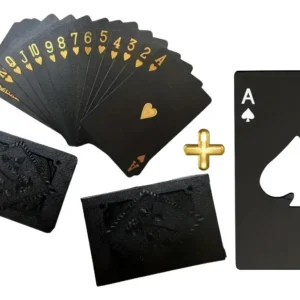 Cartas Poker Negras Impermeables Premium Baraja 54 Cartas
