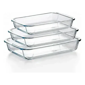 Fuente Para Horno De Vidrio Templado Pack X3 Bandejas