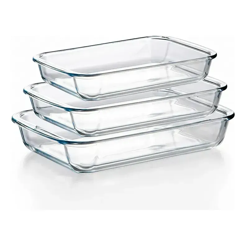 Fuente Para Horno De Vidrio Templado Pack X3 Bandejas