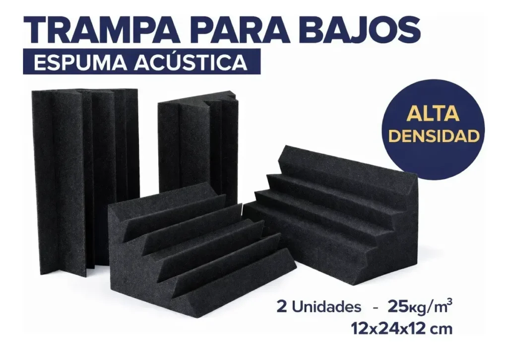 Trampa De Bajos Esquina Espuma Acústica Alta Densidad Pack x2