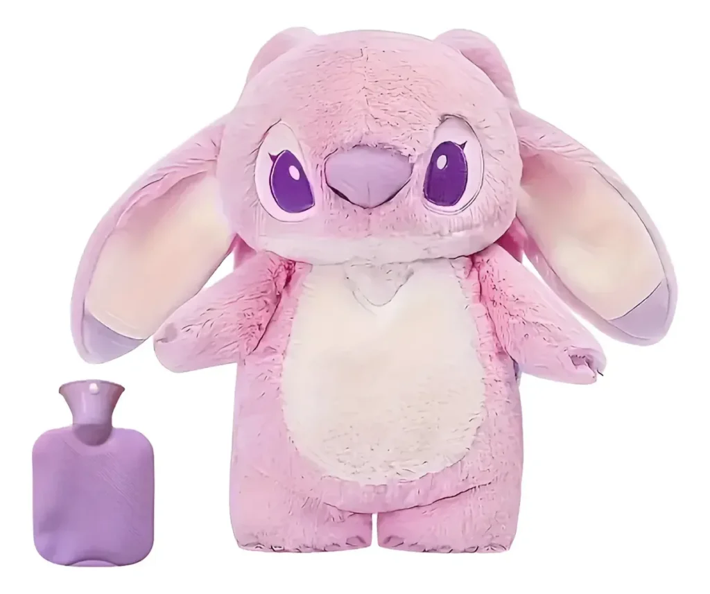 Peluche Angela Con Bolsa Térmica De Agua Caliente 29cm Rosa