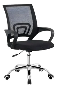 Silla Ergonómica De Oficina Giratoria Regulable Con Ruedas Negra